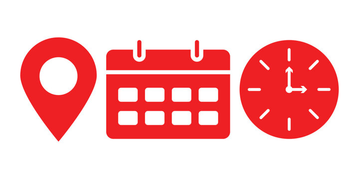 Address. time, and date icon vector. location, calendar and clock icon. vector illustration 