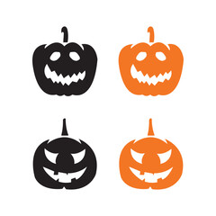 halloween pumpkin silhouette vector, pumpkin icon