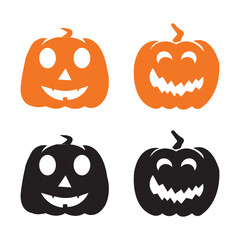 halloween pumpkin silhouette vector, pumpkin icon