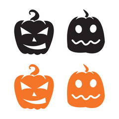 halloween pumpkin silhouette vector, pumpkin icon