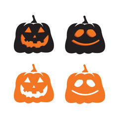 Halloween face icon set