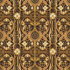 Islamic seamless pattern with golden ornament