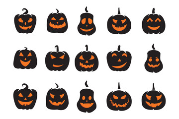 halloween pumpkin silhouette vector, pumpkin icon