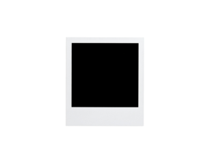 Classic white instant photo frame blank and ready for an image.