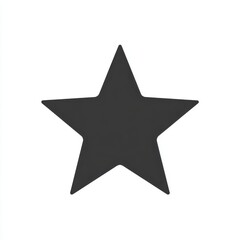 Simple Black Five Pointed Star on White Background