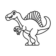 Fototapeta premium Cute Dinosaur Spinosaurus Outline Cartoony Illustration
