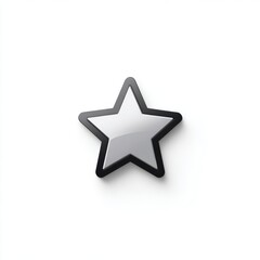 Obraz premium Silver Star Icon on White Background