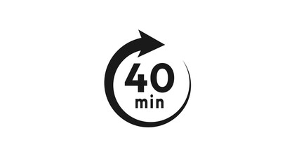 40 minutes countdown timer clock illustration.