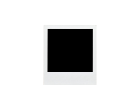 Blank white instant photo frame with a classic retro style and textured border.