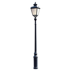 Classic high pole lamp isolated on white background