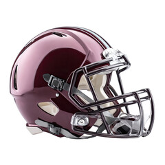 Fototapeta premium Shiny Maroon Football Helmet Isolated On White Background