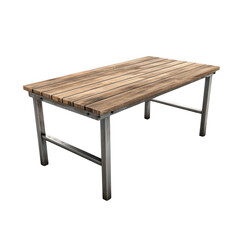 Classic wooden table on white background