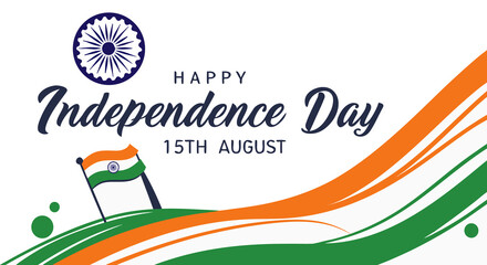 Indian Independence Day Celebration: Celebrating freedom, this graphic design commemorates Indian Independence Day on August 15th. It's a visual expression of pride, nationalism.