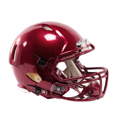 Fototapeta premium Glossy Red Football Helmet Isolated On White Background