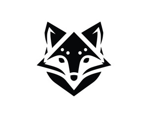 Bold Geometric fox head vector illustration for modern logo design