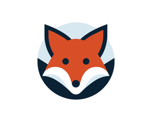 Modern geometric fox head vector logo design