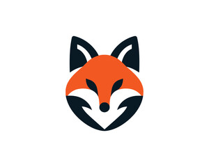 Obraz premium Minimalist fox head vector illustration for modern logo design