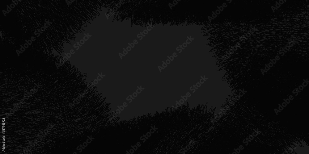 Poster A grid-like pattern adding complexity., The dark background enhances the bold, wave-like patterns in varying shades of dark gray and black.