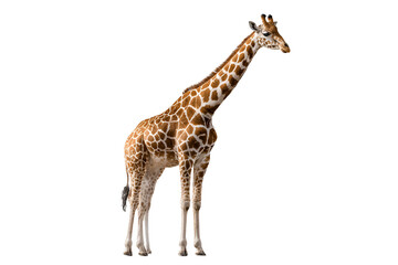 Obraz premium A full body studio shot of a giraffe with a black background