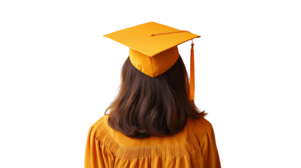 Radiant graduate celebrates academic triumph in cap and gown woman