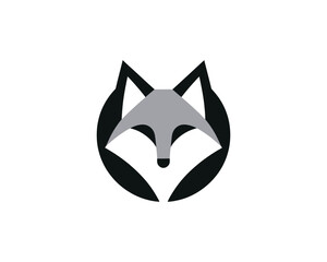Minimalist geometric fox head logo design