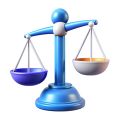 Colorful 3D Balance Scale isolated on transparent background Remove png