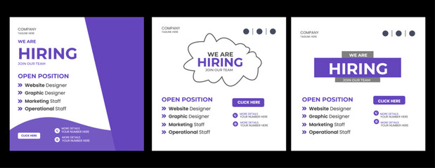 We are hiring job vacancy social media post banner design template with red color. We are hiring job vacancy square web banner design. Employee vacancy announcement. Illustration isolated  We are hir