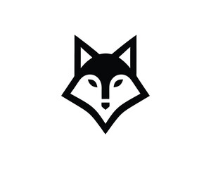 Obraz premium Minimalist fox head vector logo illustration