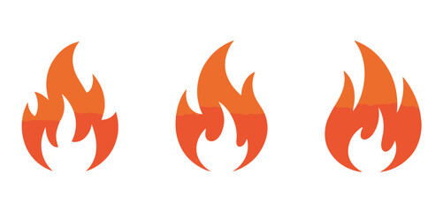 Minimalist Fire Flame Icon Set