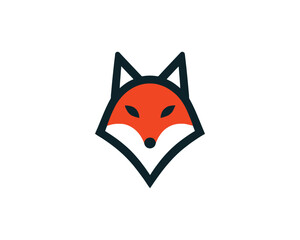 Obraz premium Geometric fox head vector illustration minimalist animal logo design