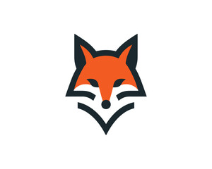 Obraz premium Creative Minimalist fox head vector logo design