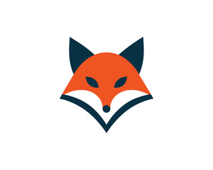 Geometric fox head vector logo template