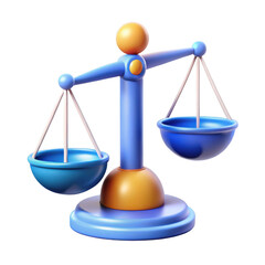 Colorful 3D Balance Scale isolated on transparent background Remove png