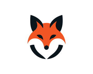 Obraz premium Minimalist geometric fox head vector logo