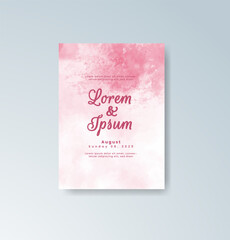 Wedding invitation with abstract watercolor background