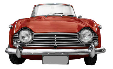 Old British car isolated on transparent background
