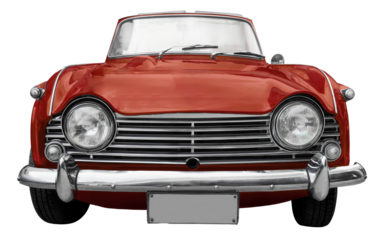 Old British car isolated on transparent background