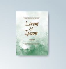 Wedding invitation with abstract watercolor background