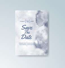 Wedding invitation with abstract watercolor background