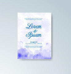 Wedding invitation with abstract watercolor background