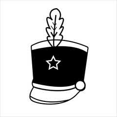 marching band hat silhouette icon design