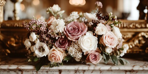 Romantic Pink and White Wedding Bouquet
