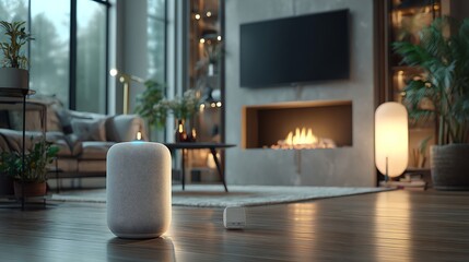 Smart home device in modern living room