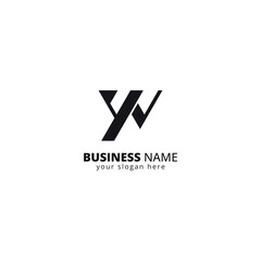 Modern YW Letter Logo with Geometric Shapes. Bold and Minimal Tech Brand Identity Design.