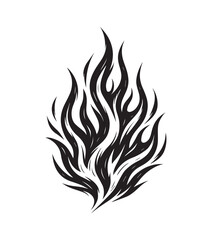 Stylized Black Flame Illustration