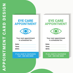 Eye Clinic Appointment Reminder Card &ndash; Editable Vector Design