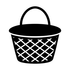 Picnic wicker basket container storage hamper graphic element silhouette