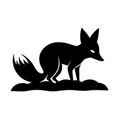 Obraz premium Fox animal silhouette vector graphic wildlife illustration art