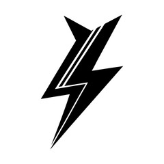 Lightning bolt energy electricity power graphic vector art silhouette
