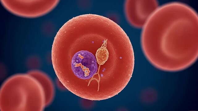 Blood Hematology -Malarial parasite inside RBCs (Plasmodium falciparum)